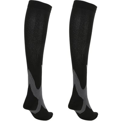 Compressiekousen Anti-vermoeidheid Pijnverlichting Kniehoge Kousen voor BuitensportenL XL black