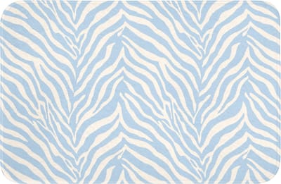 WC mat 60x40 cm - Antislip - Zebra - Motief - Blauw - Wit - Toiletmat - Vloermat - Douchemat - Toilet tapijt - Toiletmatten