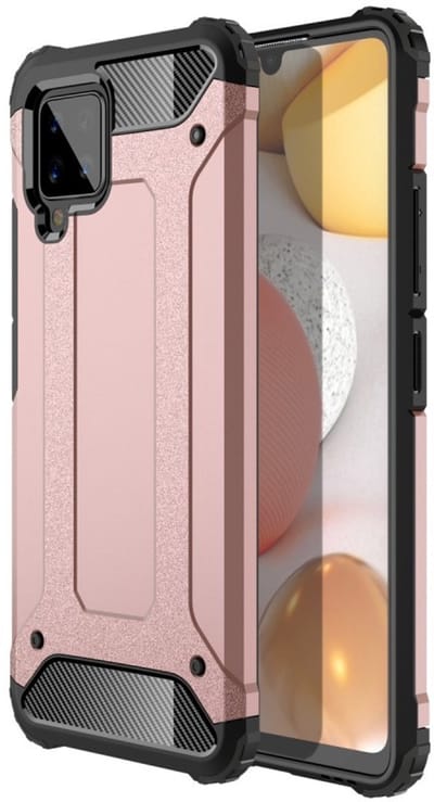 Coverup Hoesje - Geschikt voor Samsung Galaxy A42 Hoesje - Coverup Armor Hybrid Back Cover - Rose Gold