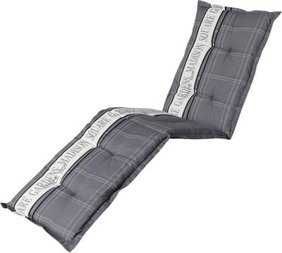 Ligkussen - Tuinkussen Lounger - Ontspannen in de tuin - Dubbelzijdig gebruik - 190 x 65 cm - Grijs