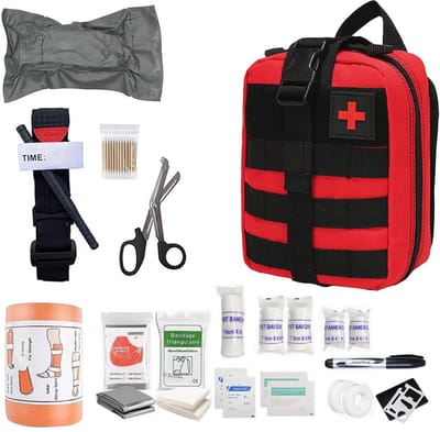 EHBO Kit - Ehbo-Set voor In De Wildernis - Verbanddoos voor Thuis, Kantoor en In De Auto - Verbandtrommel - 1 X 50Delig - Basis Ehbo-Set - Geschikt voor Buitenactiviteiten