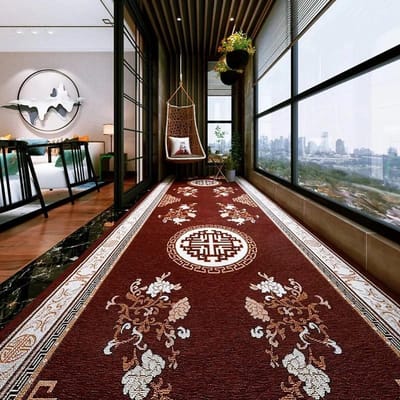 Op maat gemaakte lange gangtapijten Europese trappen Gangtapijt Bruiloftshoteltapijt Gebiedstapijten Lopers Bloemen Antislipvloer 50x200cm