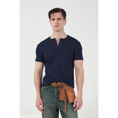 Slim Fit Overhemd T-Shirt met Ronde Hals