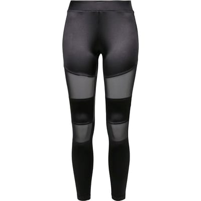Urban Classics - Shiny Tech Mesh Legging - XS - Zwart