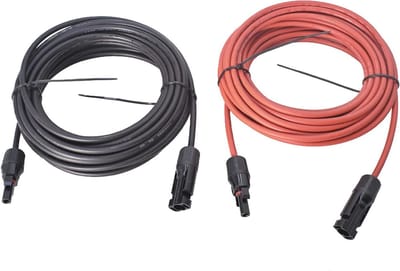 Zonnepaneel Kabel - Verlengkabel Set - Energie Opwekken - Vertind Koper - 20FT 12AWG - Zwart Rood