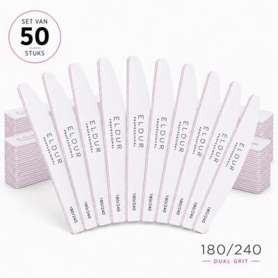 Eldur® Professionele Nagelvijl 50pcs - Moon #180/240 - Nagelverzorging - Top Kwaliteit