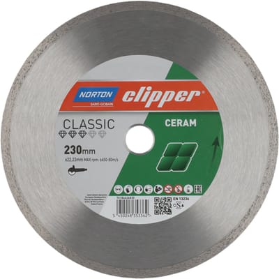 NORTON CLIPPER Diamant doorslijpschijf Classic Ceramic D180mm Asgat25,4/22,23mm 1,7mm - 70184626828
