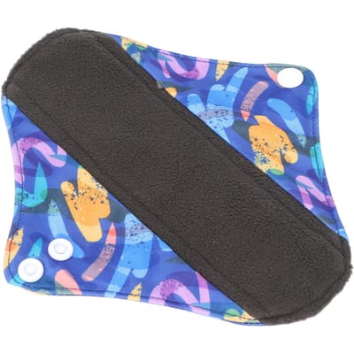 Serviettes hygiéniques réutilisables et lavables en charbon de bambou, anti-fuites, pour femmes, SG46 black
