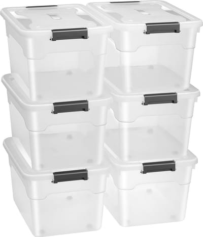 Opbergbox / Opslagdoos 45 L - Kunststof - 6-Delig - Incl. Deksel