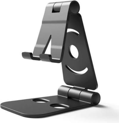 New Age Devi - 2 stuks Zwarte Mobiele Telefoon Houder - Voor Iphone Huawei Xiaomi - Plastic - Bureau en Tablet Houder - Opvouwbaar - Voor op het Bureau en Desktop