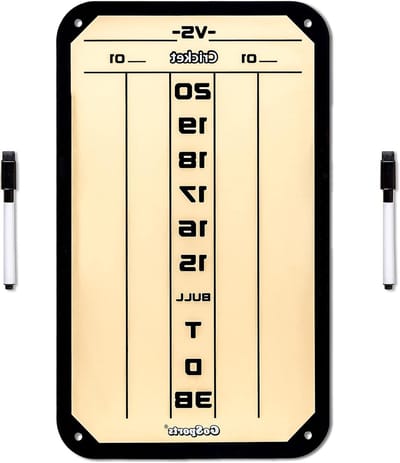 Dart Scorebord - Scorehouder - Cricket en 01 - Stalen Constructie - 15 x 9 Inch - Zwart Tan