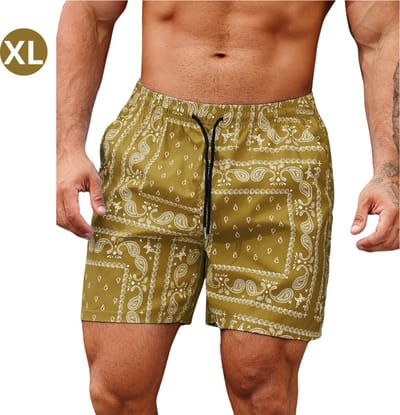 Bovista Zwembroek Heren - Zwem Broek Mannen - Badkleding - Zwemmen - Jongens - Swimming Shorts - Zomerbroek - Met Zakken - Khaki - Maat XL
