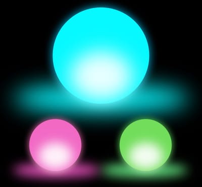 LED lichtbol - set van 3 - Ø 7,5 cm - kleurverandering - sfeerverlichting - zonder snoer