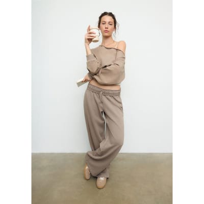 Stradivarius Rechte jogger met gewassen effect  Beige XS