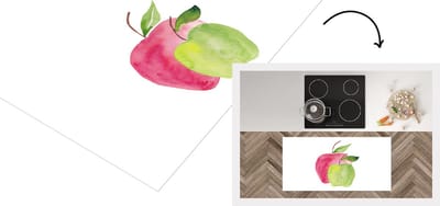 Keukenloper - Loper keuken - Appels - Fruit - Aquarel - 120x60 cm - Keukenloper vinyl