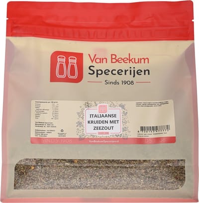 Van Beekum Specerijen - Italiaanse Kruiden Met Zeezout - 900 Gram (hersluitbare stazak)