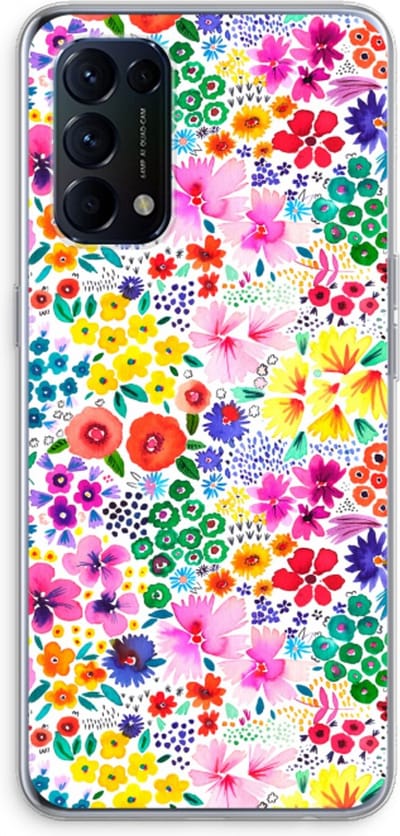 Case Company® - Hoesje geschikt voor Oppo Find X3 Lite hoesje - Little Flowers - Soft Cover Telefoonhoesje - Bescherming aan alle Kanten en Schermrand