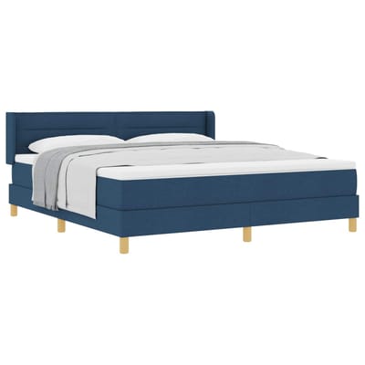 vidaXL - Boxspring - bed - met - matras - met - hoofdeinde - Blauw - 200 - x - 180 - cm - Stof