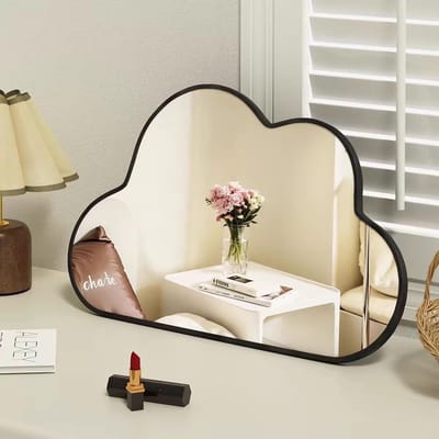 Dailygoods - Houten frame, bureauspiegel met standaard, tafelbladspiegel, volledige lengte, make-upspiegel, make-upspiegel, make-upspiegel, make-upspiegel, make-upspiegel voor badkamer, slaapkamer