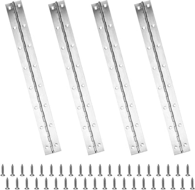 Dailygoods- Pianoscharnier 38 cm - Roestvrij Staal - Scharnier Reparatie Plaat - Gepolijste Scharnieren - Voor Deuren/Kasten - Duurzaam en Verstelbaar