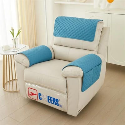 3 STUKS Hoofdsteunhoes voor Relaxfauteuil Effen Kleur Enkele Banken Combinatie Slipcover met Opbergzakken Stofdichte Sofahoes