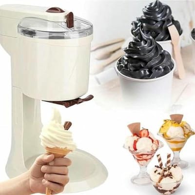 IJsmachine - Softijsmachine Yoghurtmaker - Zelf Desserts Maken - Romig IJs in 10 Minuten - 1000 ml - Wit