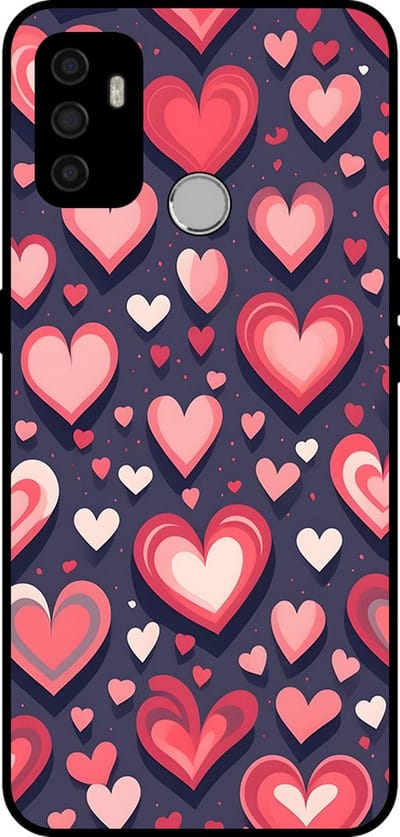 Smartphonica Telefoonhoesje Geschikt voor Oppo A32 / A33 / A53 / A53s met Hartjes Opdruk - TPU Backcover Case With Heart Design geschikt voor Oppo A32;Oppo A33;Oppo A53;Oppo A53s
