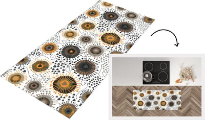 Keukenloper - Loper keuken - Hart - Jaren 50 - Patroon - 120x50 cm - Keukenloper vinyl