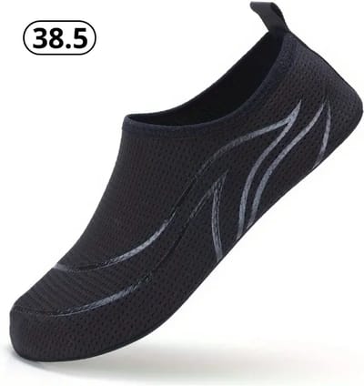 Bovista Waterschoenen Voor Kinderen & Volwassenen - Aqua Shoes - Aquaschoenen - Afzwemschoenen - Zwemles Schoenen - Zwart - Maat 38.5