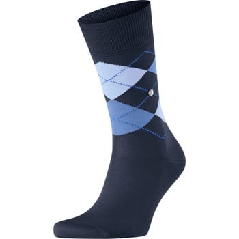 Burlington Manchester gedessineerd katoen sokken heren blauw - maat 40-46