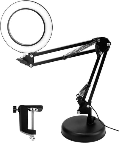 Loeplamp met LED Verlichting - Tafellamp Slaapkamer - Bureaulamp Dimbaar - Leeslamp - Knutselen