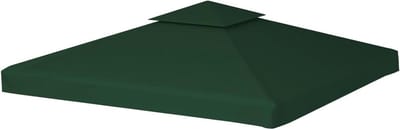 Partytent-dak Reserveonderdak - 3x3 m - 310 g/m² met PVC-coating - Groen - Universeel Paviljoendak voor Dubbel Dak - Waterbestendig & UV-beschermend - Exclusief Frame