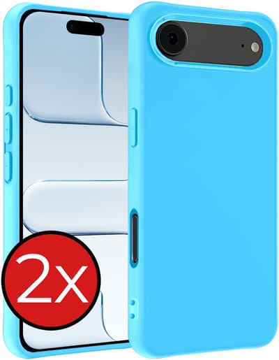 Hoesje - 2 Stuks - Geschikt voor Apple iPhone Air - Sterk & Shockproof - Telefoonhoes - Back Cover - Case Siliconen - Telefoon Hoes - Lichtblauw