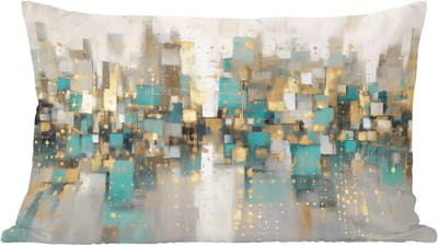 Sierkussens - Kussentjes Woonkamer - 60x40 cm - Abstract - Blokken - Goud - Skyline