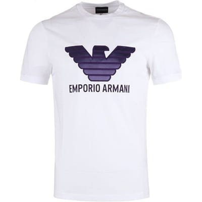 Emporio Armani Geprint Groot Logo Korte Mouw T-shirt Heren Tops Wit 3H1T67-1J30Z-0100 L white
