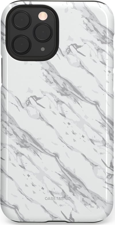 Casetastic hoesje geschikt voor Apple iPhone 11 Pro - Dubbellaagse bescherming - Arctisch Marmer - Fashion Case - Wit Lichtgrijs
