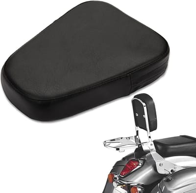 Dailygoody - Motorrugsteun - Universele Achterpassagiersrugsteun - Faux Leer - Zwart - Comfortabel - Geschikt voor de meeste motoren