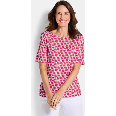 Twee jersey shirts - roze / roze / gedess. - Gr. 21 van Goldner Fashion
