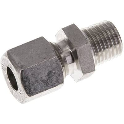 8L & R1/4'' RVS Rechte Snijringkoppeling Buitendraad 315bar ISO 8434-1