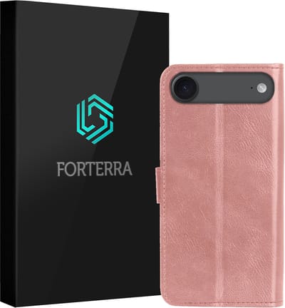 Hoesje Geschikt voor Apple iPhone Air - Luxe Bookcase - Walletcase Hoes - Portemonnee - Cover - Rosé goud