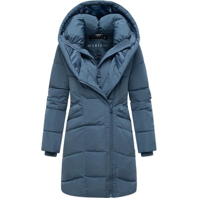 Marikoo dames gewatteerde mantel Virenaa met layer-look & fleecevoering