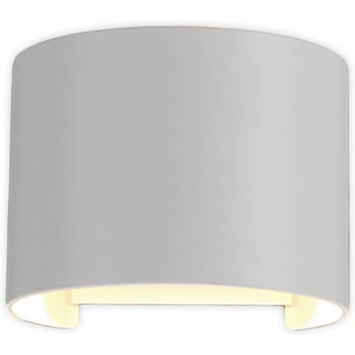 Mantra Iluminación Buitenwandlamp Davos rond, wit, dimbaar, aluminium
