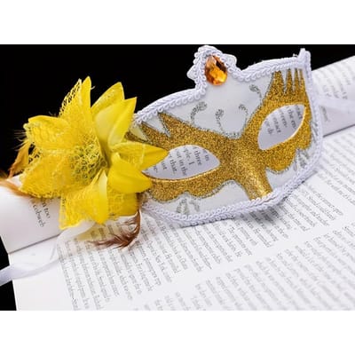 1 ST De Karnaval van Venetië Maskers Dames Sexy Retro Schattig Verkleedmasker PROM Feest Volwassen Prinses Halve Gezicht geel
