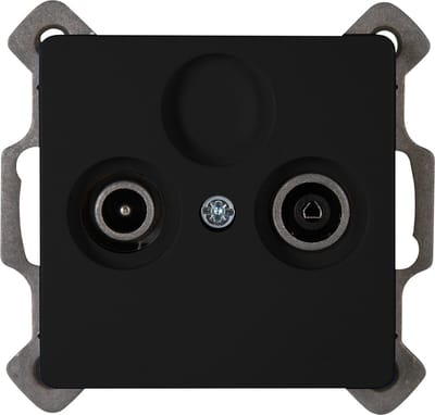 KOPP - Televisie/Radio Contactdoos - Wandcontactdoos Coax - Paris HK05 - Inbouw - Mat Zwart