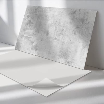 Wallfluent Vinyl Wandpaneel - Ruwe betontextuur Vinyl Wandbekleding - 120 cm x 60 cm - Grijs PVC wandpaneel - Verpakking van 1 stuk - Rechthoekig Wandbekleding Vinyl - Texturen Wandpaneel - Zelfklevend Muurpaneel - Wandpaneel Keuken en Badkamer