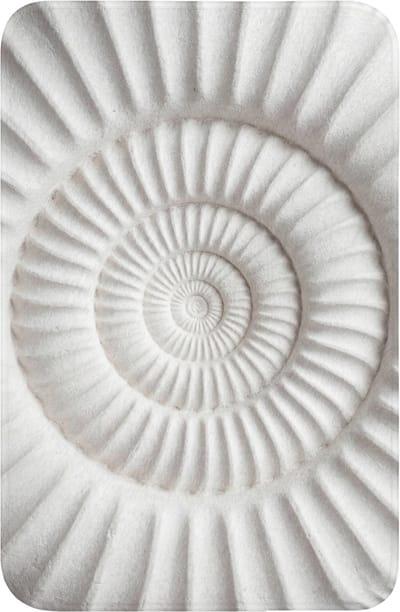 WC mat 40x60 cm - Antislip - Schelp - Spiraal - Wit - Toiletmat - Vloermat - Douchemat - Toilet tapijt - Toiletmatten