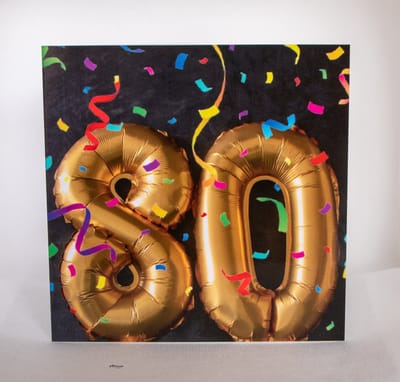 Gefeliciteerd wenskaart (A6) – 80 jaar mijlpaalkaart | Kleintje Fotografie
