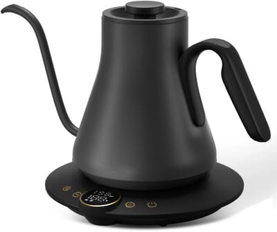 Cocinare Flow B9 Donkergrijs – Gooseneck Waterkoker met Temperatuurregeling – 1500W – Digitaal Display – Pour Over Koffie Ketel – 0.9L RVS met Warmhoudfunctie