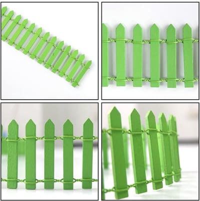 Tuinhek Miniatuur - Houten Tuindecoratie - DIY Ornament - Sprookjestuin Decoratie - Groen Coating - Duurzaam Materiaal - Tuinornament