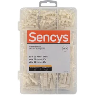 Sencys Plug Assortiment Nylon - Diam. 5x25mm - 260 Stuks